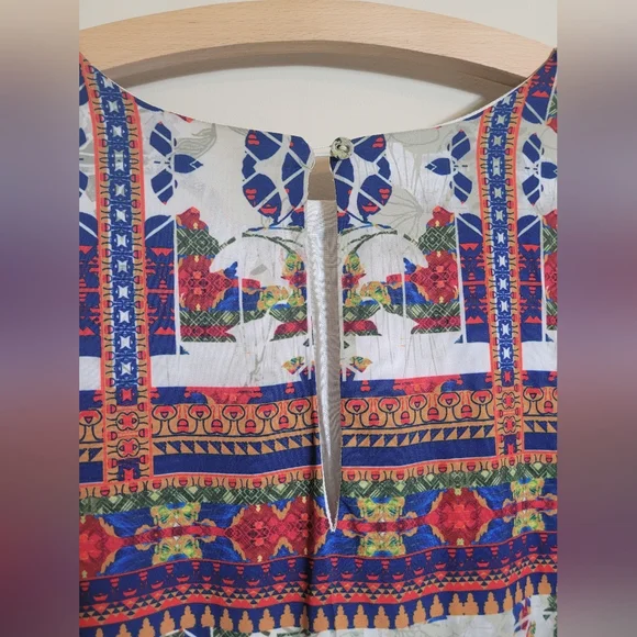 Anthropologie Bhanuni By Jyoti Sarah Printed Bell Sleeve dress Mediun - Picture 6 of 12